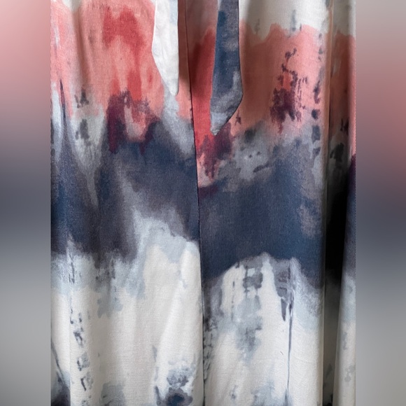 NWT LANE BRYANT Blue & Pink Tie Dye Cold Shoulder Blouse With Tie Back 18/20 2x - Picture 5 of 6